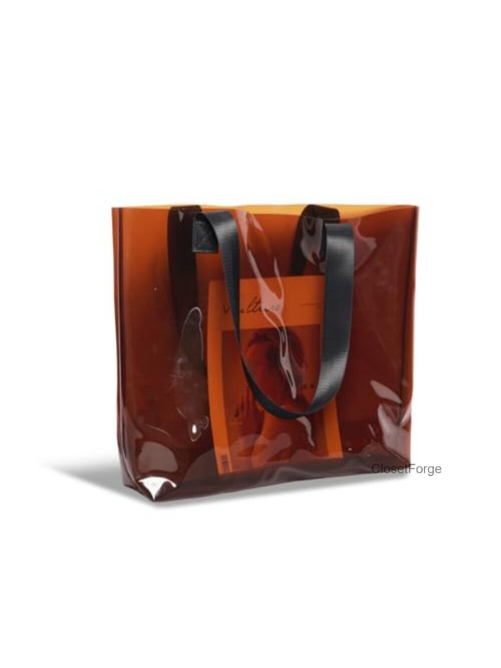 Clear Amber Large Beach Tote Bag Waterproof PVC Shoulder Handbag